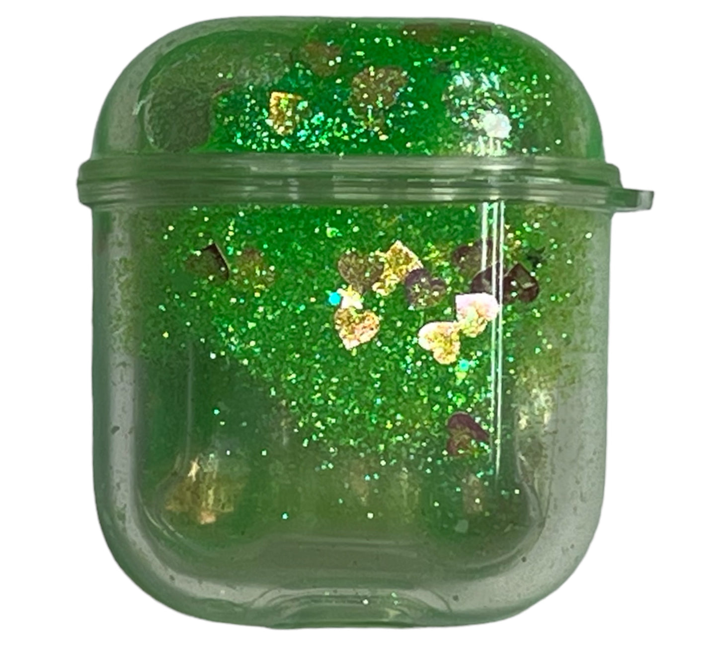 For AirPods 1/2 clear glitter green