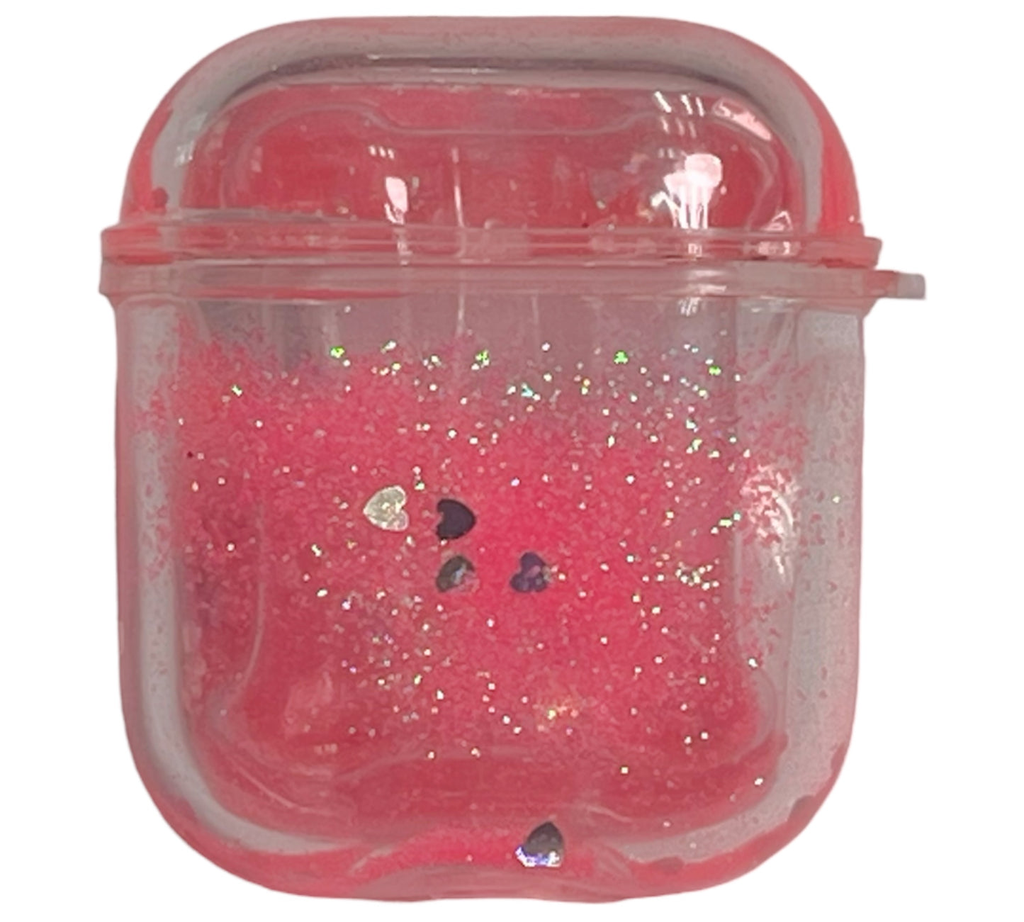 for AirPods 1/2 clear glitter pink