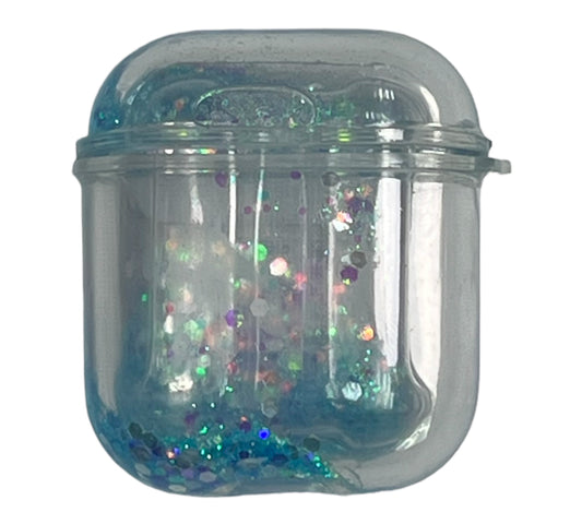 for AirPods 1/2 clear glitter blue