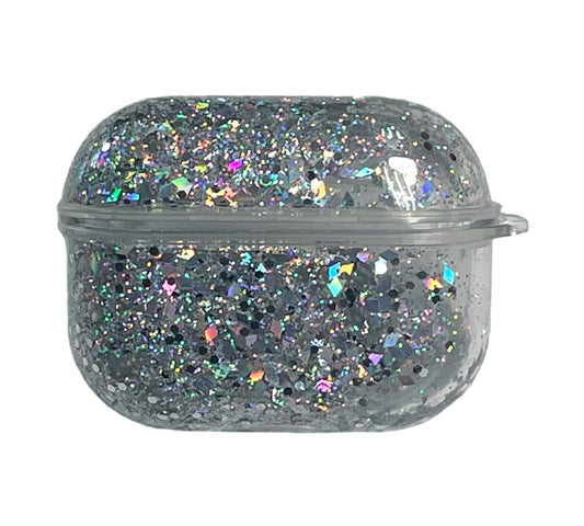 Para AirPods Pro purpurina transparente plateada