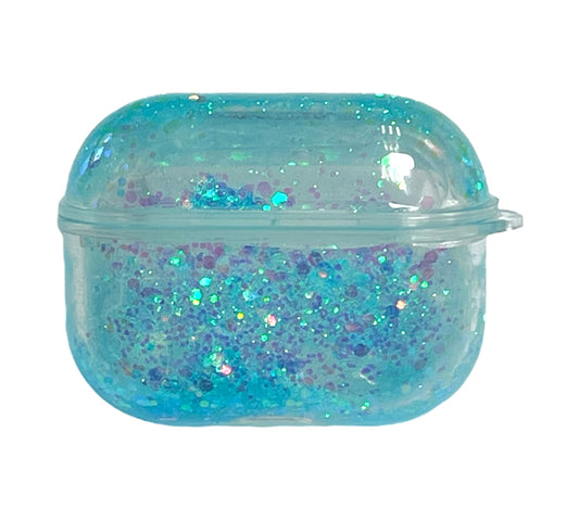 For AirPods Pro clear glitter blue