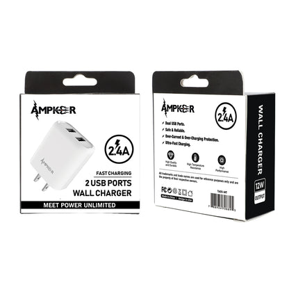 2 Ports USB WALL Adapter - 2.4A - White