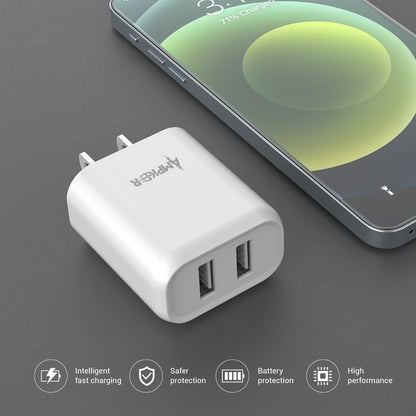 2 Ports USB WALL Adapter - 2.4A - White